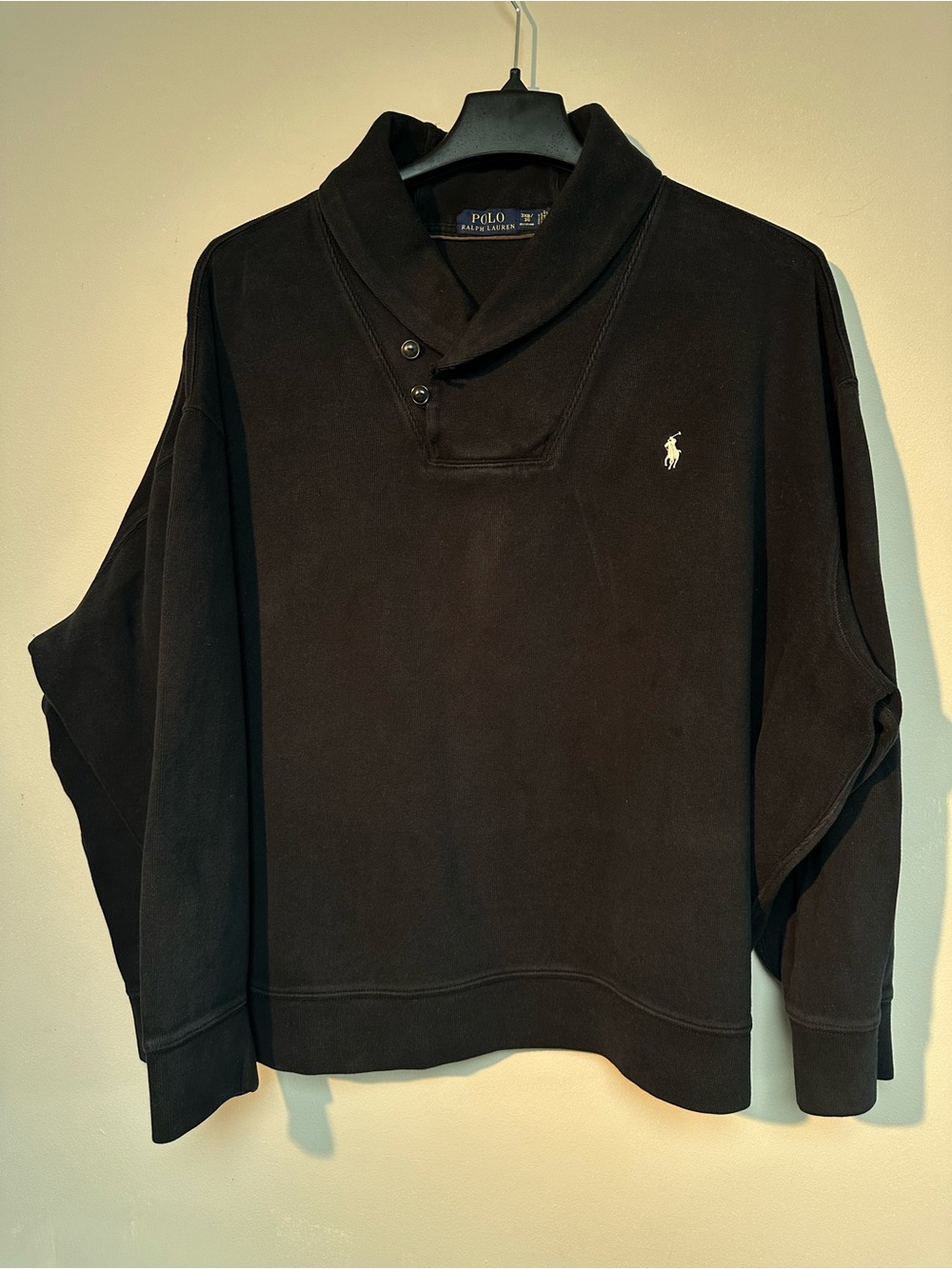 Ralph Lauren Black Shawl-Collar Pullover